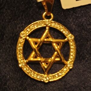 14k Gold Filled in brass vvsczs Star of David Charm